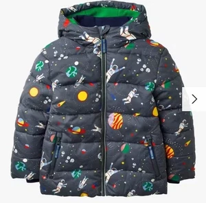 Mini Boden Boys Space Shower Resistant Padded Jacket Dark Grey 7-8 Years New G5 - Picture 1 of 8