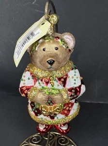 Adorno de vidrio jinglenog Berry R Gyle Bear - Imagen 1 de 7