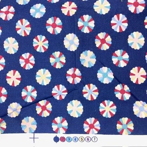 Dresden Plate all over print on blue background cotton fabric 3.5 yards to sew - Picture 1 of 5