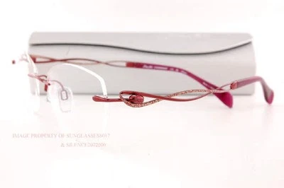 New CHARMANT Eyeglass Frames Titanium Line Art XL 2166 WI Wine For Women - Image 1 of 4