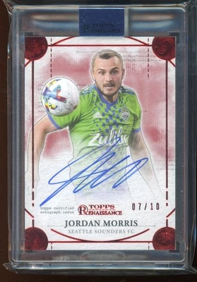JORDAN MORRIS 2022 MLS Topps Renaissance On Card AUTO #7/10 SEATTLE USMNT USA - Image 1 of 2