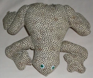 Artisan made hand sown soft stuffed polka dot design frog, cotton, circa 1980s - Picture 1 of 2