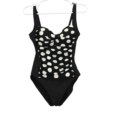 La Blanca One Piece Bathing Suit Swimming Swimsuit Slimming Sz 8 Black & White - Image 1 of 4