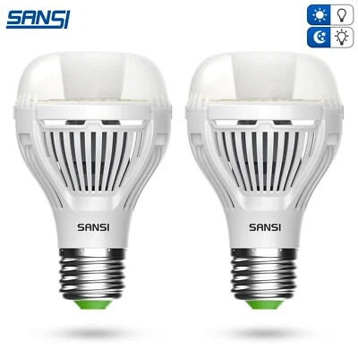 SANSI Dusk to Dawn LED Outdoor Light Bulb 13W=100W A19 5000K Daylight Home Bulb - Image 1 of 4