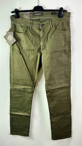Jack of Spades Men's Jack Fit Trousers, Olive Sateen, Size W34 L34 - Picture 1 of 2