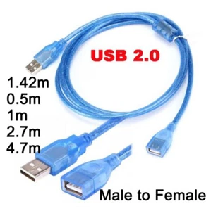 USB 2.0 Extension Cable Lead A Male to A Female Socket High Speed 0.5m 1m~4.7m - Picture 1 of 9