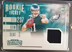 2016 Panini Contenders Carson Wentz Rookie Ticket Jersey Patch SP RC - Picture 1 of 2