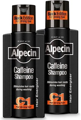 Alpecin Black Edition Shampoo 2 x 250ml Haarwachstum für Männer - SCHNELLER KOSTENLOSER VERSAND