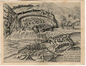 Cartolina postale doppia Civitella del Tronto Assedio Duca Guisa 557 - Imagen 1 de 3