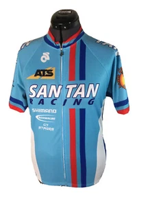 Champ Sys Cycling jersey full zip  3-pocket short sleeve LG San Tan Racing Blue - Picture 1 of 10
