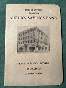 1967 - 1971 caja de ahorros Auburn Maine libreta de pasaportes ahorros escolares Patricia Ray - Imagen 1 de 9