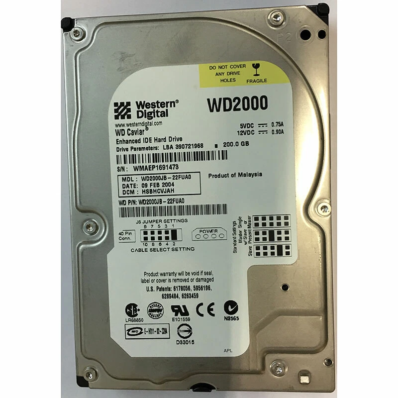 WD2000JB-22FUA0 - Western Digital 200GB 7200 RPM IDE 3.5" HDD - Image 1 of 1