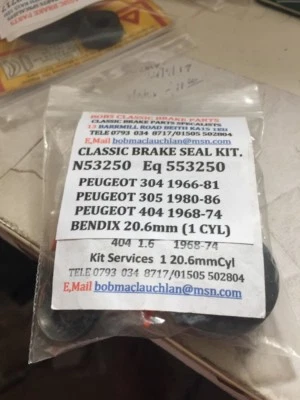 PEUGEOT 304 1966-81,305 1980-86,404 1.6 1968-74 B,DIX 20.6mm R.W.C KIT (1 WHEEL) - Image 1 of 2