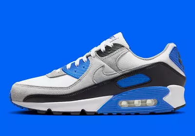 Nike Air Max 90 Hyper Royal Light Smoke Grey White Nby DM0029-112 Men's - Image 1 of 4
