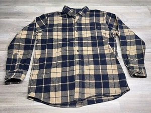 Camicia uomo pesante manica lunga a quadri con bottoni taglia L blu ridgecut resistente - Foto 1 di 6