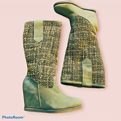 Irregular Choice Poetic Licence Raro Gris Tejido Botas Hasta la Rodilla UK3 EU36 Foto 1 de 4