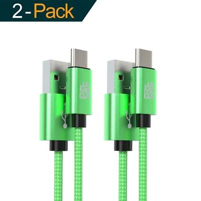 2x 3m USB-C Cable Verde Cable de carga rápida Cable de datos para Samsung Huawei - Imagen 1 de 4