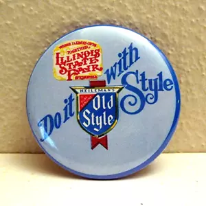 Spilla bottone spilla vintage vecchio stile birra Illinois State Fair - Foto 1 di 1