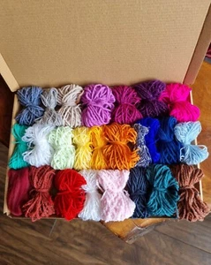 Bundle Mixed Yarn Wool/ Job Lot Knitting Crochet Squares Pompom Crafts Toys - Picture 1 of 4