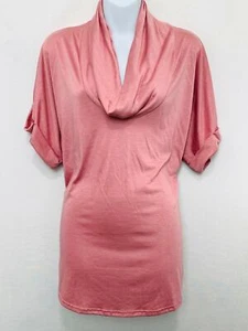 New Women's VISION U.S.A Pink Blouse Cowl Neck Top sz Medium - Picture 1 of 3