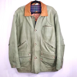 Willis & Geiger Flannel Lined Leather Field Safari Jacket Small Khaki USA Bush - Picture 1 of 17