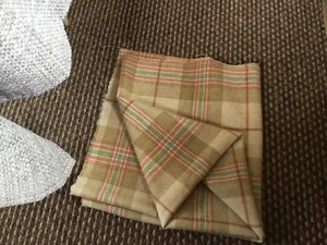 80cm remnant 100% PURE WOOL FABRIC rust green beige LINWOOD - Picture 1 of 4