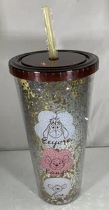 Disney Winnie The Pooh And Friends Drink Tumbler With Straw And Glitter - Picture 1 of 6