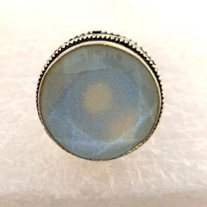 Hydro Opalite Round ShapeGemstone Handmade Ring Jewelry Ring Size 8.5 Inches - Picture 1 of 5