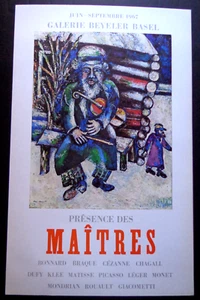 Chagall "Présence Des Maîtres" Poster 1967 Galerie Beyeler Basel INV 3188 - Picture 1 of 4