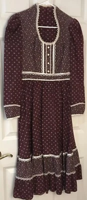 70’s Vintage Candi Jones California Gunne Sax Style Prairie Dress Woman’s-size 7 - Image 1 of 4