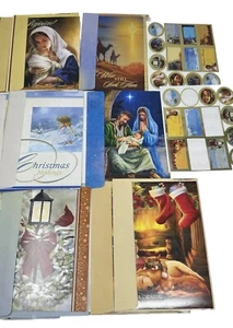 10 Weihnachtskarten 6 biblische & 4 traditionelle mit passenden Umschlägen & Aufklebern - Bild 1 von 8