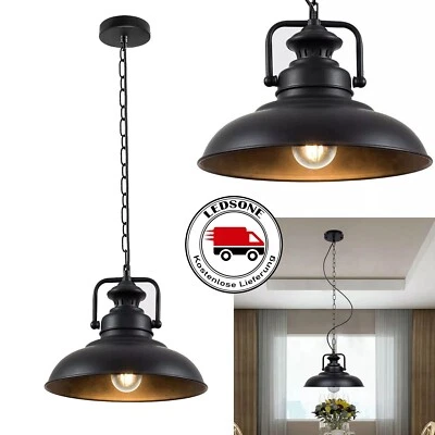 LED_SONE E27 Pendelleuchte Schwarz Ø31cm hängelampe Retro lampe Deckenlampen Licht