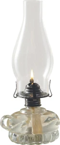 12-Inch Chamber Oil Lamp Clear Glass, Hurricane or Power Outage, White, 110 - Picture 1 of 12