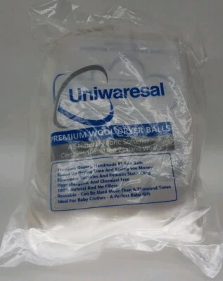 Uniwaresal Premium Quality Wool Dryer Balls Natural Fabric Softener NEW Sealed. - Image 1 of 4