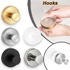 Suction Cup Hook Wall Mount Hooks Self Adhesive Clothes Towel Holder For Home - Picture 1 of 16