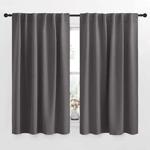 Blackout Curtain Panels For Living Room grey Color 52x63 Inch 2 Panels Set Roo - Picture 1 of 9