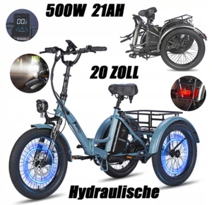 FAFREES 500W 21AH 3 Räder Fahrrad Mit Korb Elektrofahrrad 20Zoll Elektro Dreirad - Bild 1 von 24
