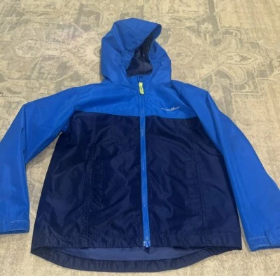 Chaqueta cortavientos Eddie Bauer para niños azul con capucha y cremallera talla pequeña (7/8) niños Foto 1 de 4