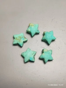 Unique 12 mm Star-Cut Turquoise Peruvian Polished Gemstone - Picture 1 of 6