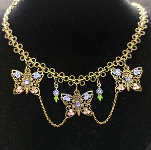 Michal Negrin Bib Necklace Statement Chandelier & Swarovski Crystal Gift Box NWT - Picture 1 of 12