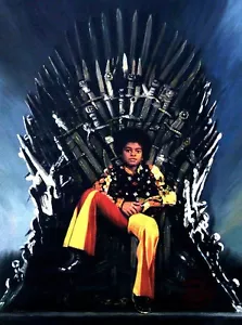 SUPERBO DIPINTO SERIE TRONO DI FERRO ORIGINALE ZEN O'CONOR ""Giovane Michael Jackson - Foto 1 di 1