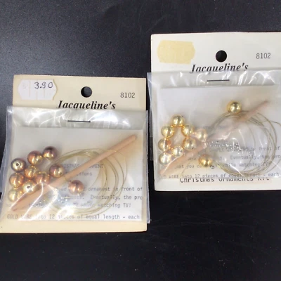 Casa de Muñecas Miniatura Navidad Bola de Oro Adornos Lote de 2 Kits Hágalo Usted Mismo Jaqueline’s Foto 1 de 4