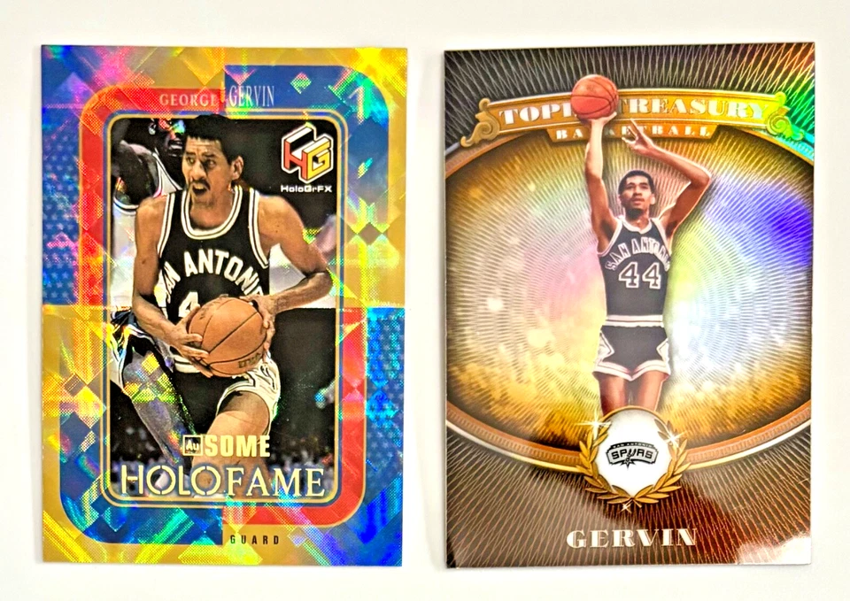 Holofama dorada HoloGrFX 1999-00 Upper Deck AuSOME George Gervin #HF-4AU HOF Foto 1 de 2