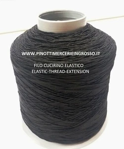FILO ELASTICO CUCIRINO PER ARRICCIATURE O EXTENSION NERO-CONO DA MT 5250 - Picture 1 of 1