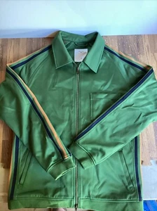 Percival Stripe Zip Tracksuit Jacket Size Medium NWOT Green - Picture 1 of 8