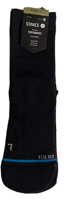 Calcetines de rendimiento para mujer Stance Taking Strides Crew Altura negros medianos 8-10,5  Foto 1 de 4