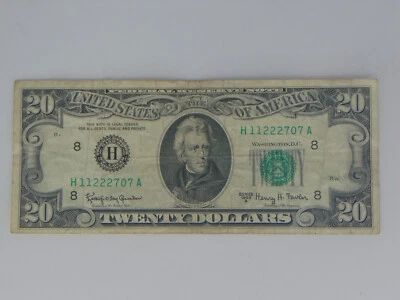 $20 FEDERAL RESERVE NOTE 1963 A BANK OF ST LOUIS (H8) H11222707A - Image 1 of 2