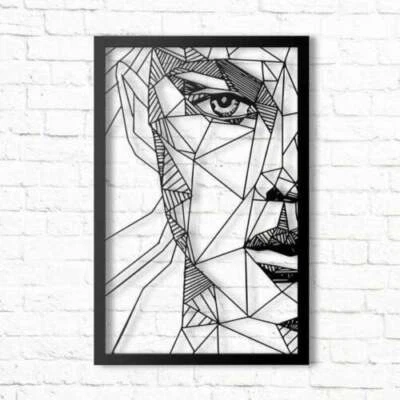 Arte da parete in metallo, arte da parete in metallo, arte astratta del viso ... - Immagine 1 di 4