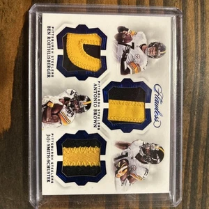 2018 Panini Flawless - Tripla Patch Roethlisberger, Smith-Schuster, Marrone #1/5 - Foto 1 di 3