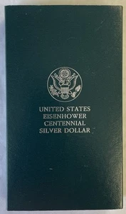 1990-W Eisenhower Centennial Commemorative PROOF Silver Dollar OGP (SWC05-001) - Picture 1 of 12